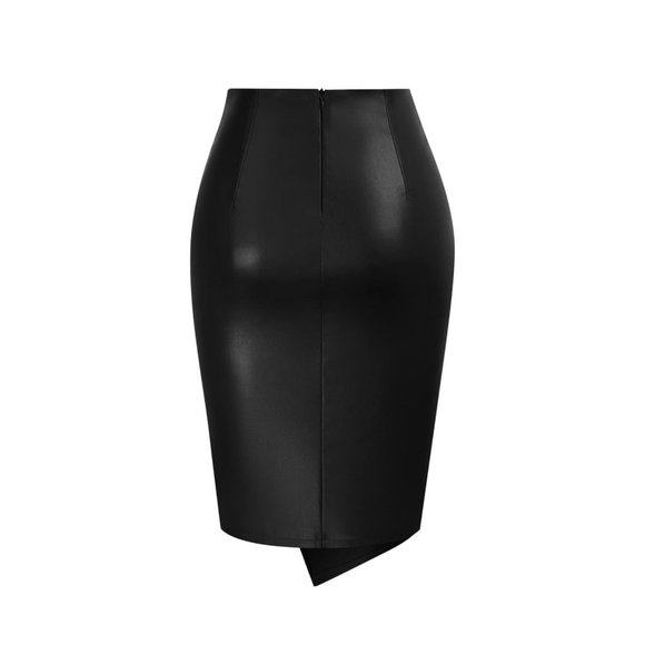 Kate Kasin Wear to Work Pencil Skirts for Women Elastic High Waist Wrap Front Si - Picture 2 of 6